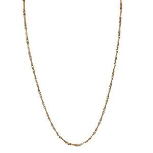 Monet Gold-Tone Textured Bar Link Necklace 24" Vintage Jewelry